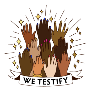 We Testify logo